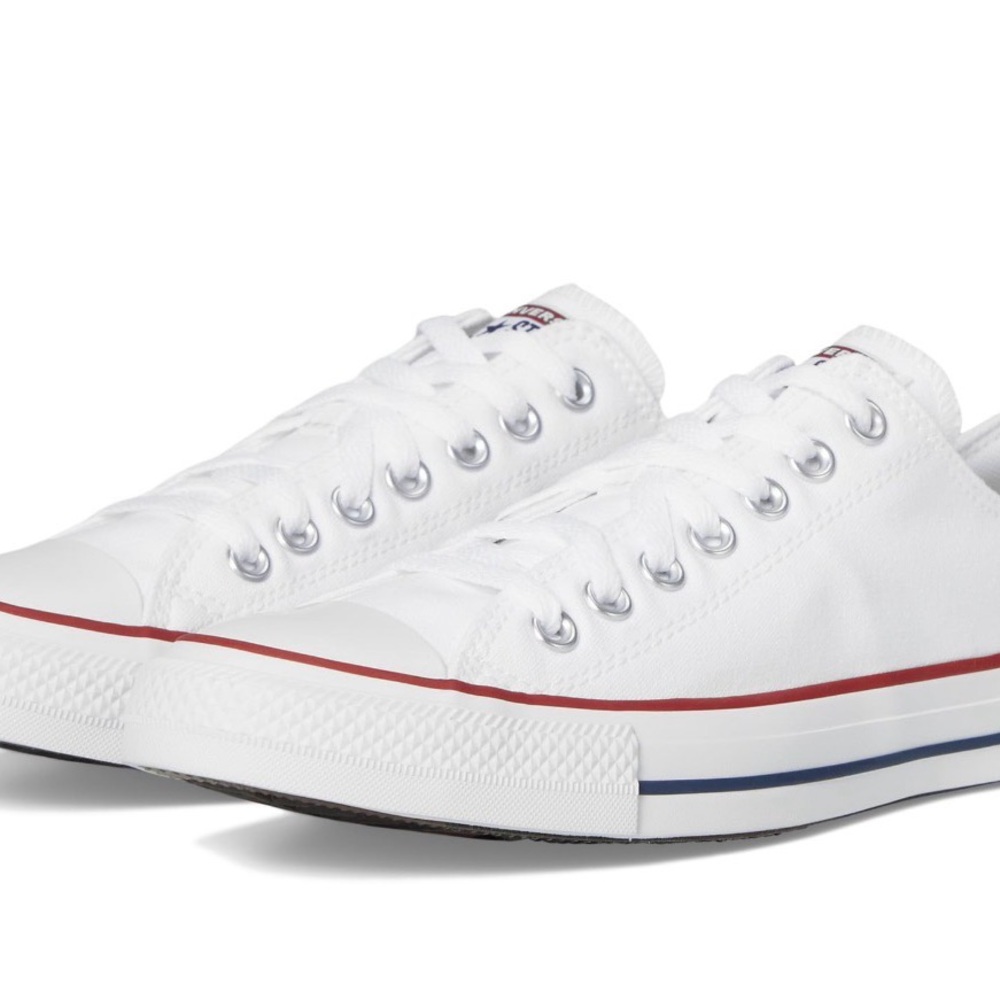 Converse White and Red Canvas Sneakers